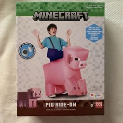 Disguise Kids' Minecraft Pig Ride On Inflatable Costume  One Size Pink