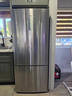 Haier 15 Cu. Ft. Stainless Steel Bottom Freezer Refrigerator