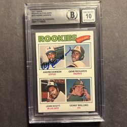 Vintage 1977 Topps #473 Andre Dawson RC signed.Beckett Authenticated "10" Autograph. Negotiable 