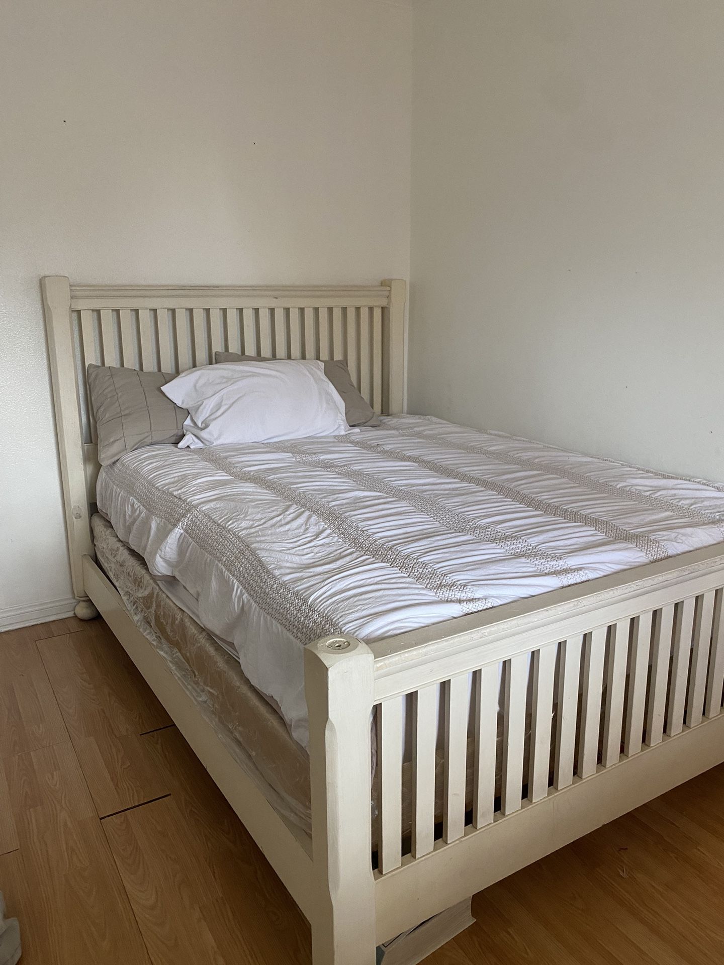 Queen Size Mattress, Frame, Box Spring