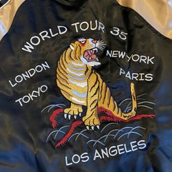 Stussy Jacket Tiger World Tour Rare Size Small Bape Shark Hoodie Supreme Box Logo Yellow Brown Black