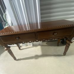 Long Wooden Table With Drawers