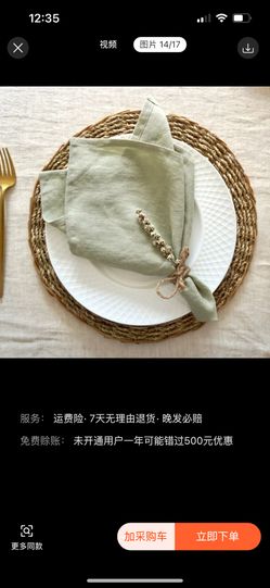 sage green napkin