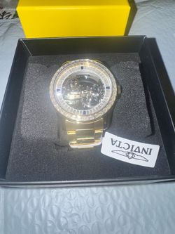 Invicta Gold-Tone Skeleton Dial Watch