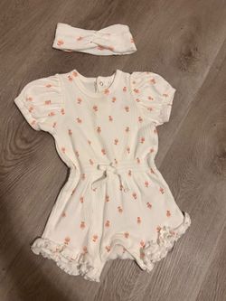 Baby Girl Romper with Headband