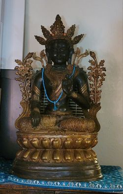 bronze seated Buddha  3ft. 9in.