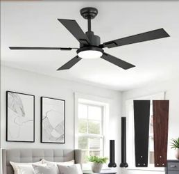 52 inch black ceiling fan with remote