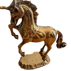 Vintage Brass Unicorn Figurine 