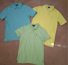 Polo Ralph Lauren 3 Shirt Bundle Boys XL (18-20) Pastel Blue, Yellow, Green
