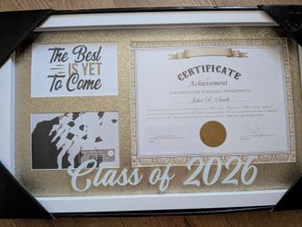 Class of 2026 Graduation Diploma Frame