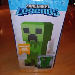 Minecraft Green Creeper Body 12 Can Mini Fridge 8L 2 Door Ambient Lighting 25.2"