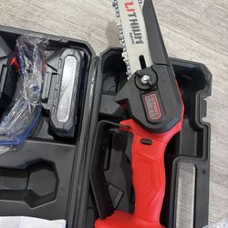 6-inch chainsaw with 2 large capacity batteries and 3 chains, cordless mini chainsaw for logging, tree trimming, DIY projects, gardening, camping
