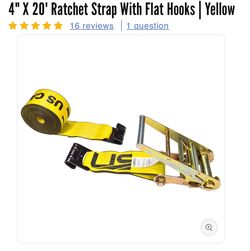 4” x20’ ratchet slap with fat hooks