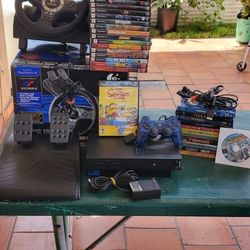 Playstation 2 Bundle With Steering Wheel 