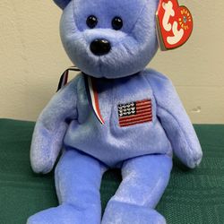 New Ty Beanie Baby American Red Cross commemorative memorial 9/11/2001 patriotic AMERICA bear 