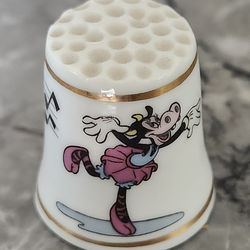 NE The First Disney Characters Porcelain Thimble Collection Clarabelle Cow