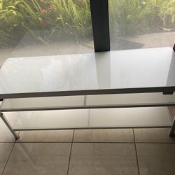 IKEA Glass Top TV Stand Entertainment Center * Throwing Out @ End Of Week