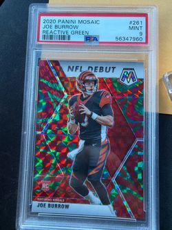 2020 Panini Mosaic Joe Burrow Reactive Green RC PSA 9