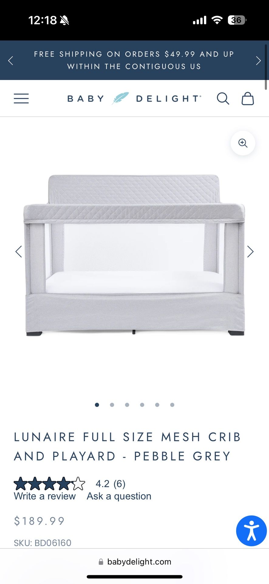 Baby Delight Full Size Mesh Crib