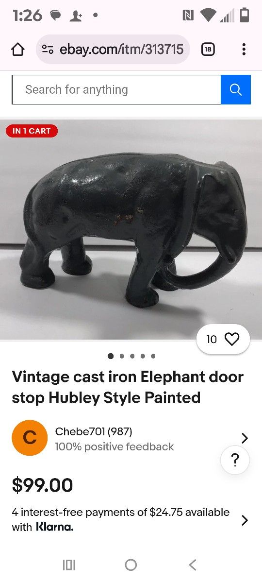 Cast Iron Good Luck Elephant Very Heavy