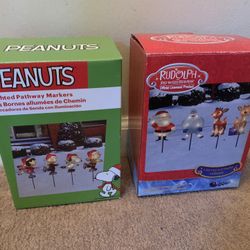 Christmas Decorations Rudolph and Peanuts (8”)