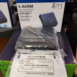 2 NEW ALPINE MONOBLOCK AMPLIFIERS $165 EACH 
