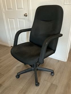 Black Microfiber High-Back Office Chair on Wheels