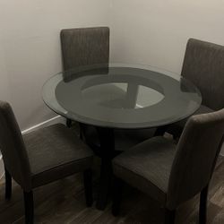 Glass Table And 4 Chairs