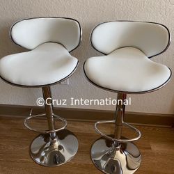 New 2 White Bar Stools 