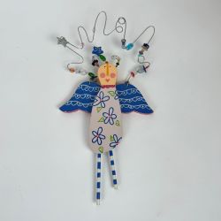Hannabells for Silvestri Wood Angel Wire & Bead Halo Wall Art Johnna Elstob
