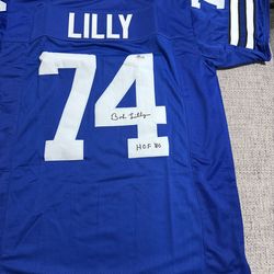 Bob Lilly Signed Autograph Custom Jersey - Beckett Coa - Dallas Cowboys