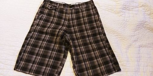 Vans guys/mens size 28 gray plaid summer shorts