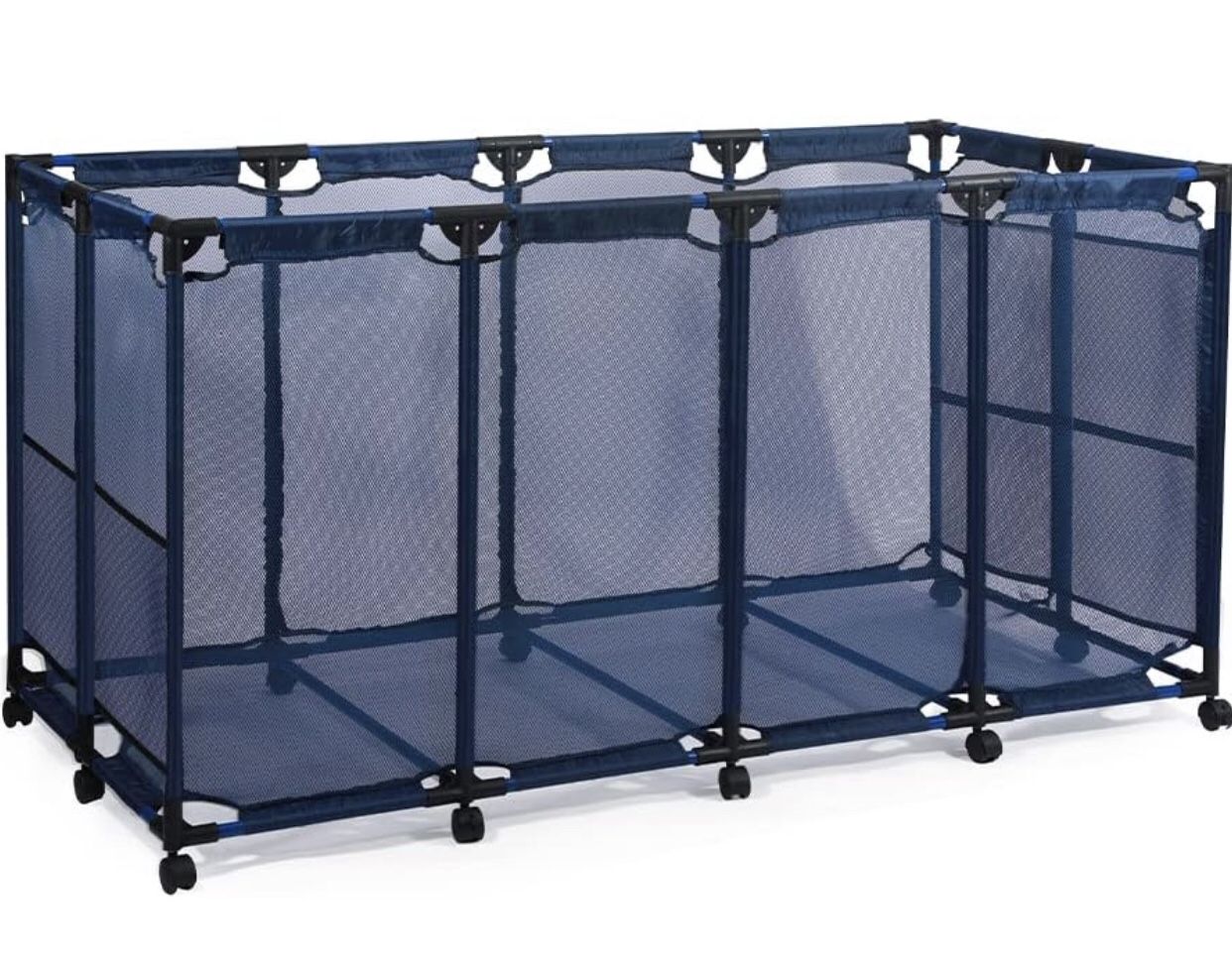 NEW! Pool Storage Bin Rolling Cart Organizer, Mesh, Large Capacity 64.57" L*30.51" W*33.46" H- BLACK