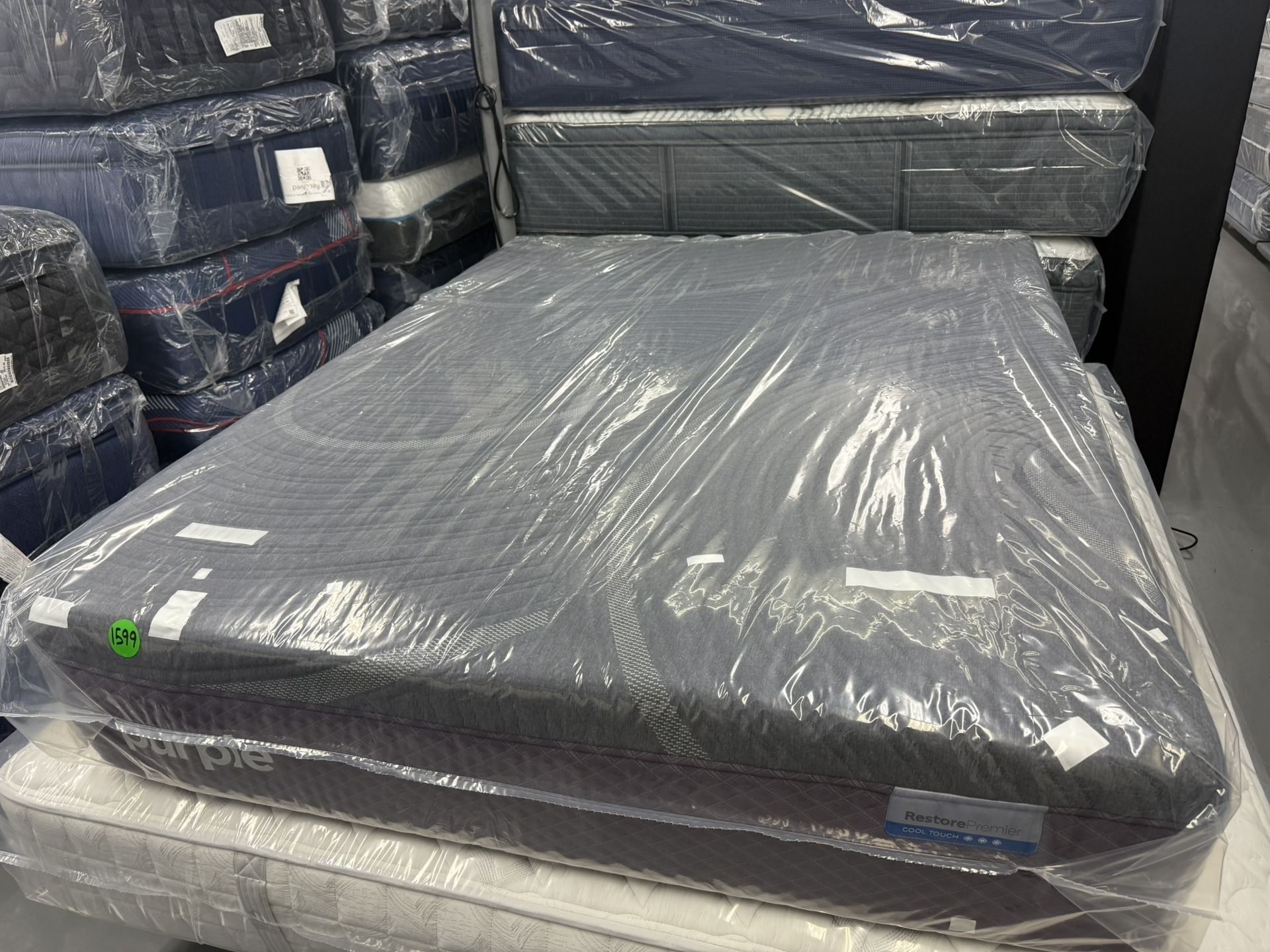 QUEEN SIZE PURPLE RESTORE PREMIER MATTRESS & BOX SPRING BED SET