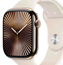 Apple Watch Gen 10 Series 10 Cell 46mm Gold Titanium - Starlight Sport Band