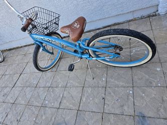 Blue Cruiser Bike with Front Basket