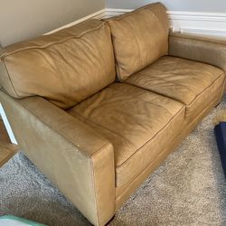 Tan leather Sofas - 2 Available