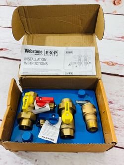 Webstone 3/4 in. EXP Ultra-Compact Tankless Water Heater service Valve Kit New   Items brand new box does have some imperfections please check picture
