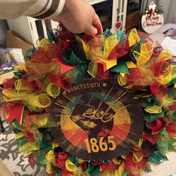 Large Handmade Juneteenth 1865 Freedom Wreath – Front Door Decor