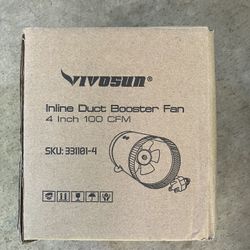 Vivosun 4inch Inline Duct Fan 100CFM, HVAC Exhaust Ventilation Fan With Low Noise For Basements