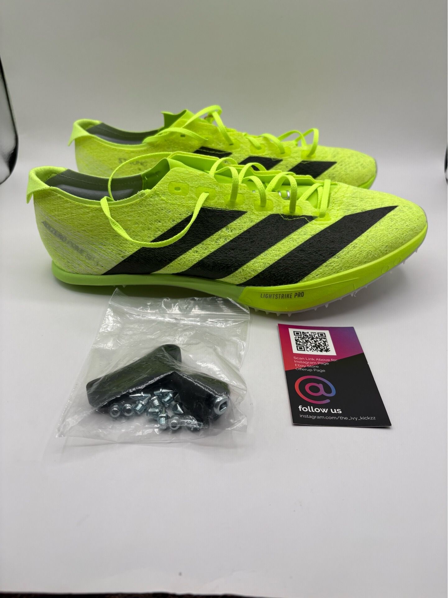 MSRP $180 Adidas Adizero Prime SP 3 Strung Track Spikes Shoes Lucid Green Mens 9.5