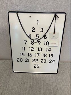 Brand New Black & White Metal Hearth & Hand Magnolia Advent Calendar w/magnet Holiday Home Decor