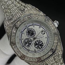 Date Blacked Chronograph Iced Out Watch.