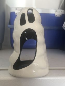 Ceramic ghost votive candle decoration for Halloween