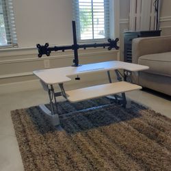 VIVO 36" ADJUSTABLE DESK w/ DUAL MONITOR MOUNT