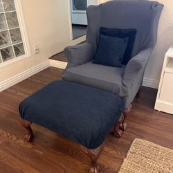 $50  For Two Sets!! Two Wingback Chairs With Footstools 