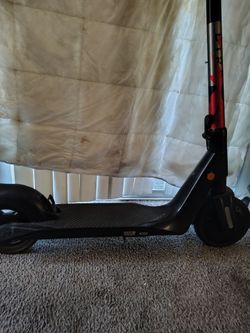Black Electric Kick Scooter with Red Stem
