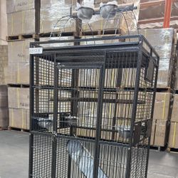 Extra Large 32” X 23” X 63”H Play Perch Stand Top Parrot Bird Home Cage With Rolling Wheel 