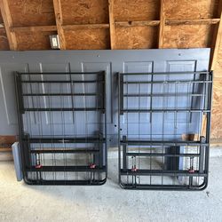 Queen sized metal bed frame w custom head board