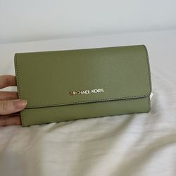 Michael Kors Avocado Green Wallet 